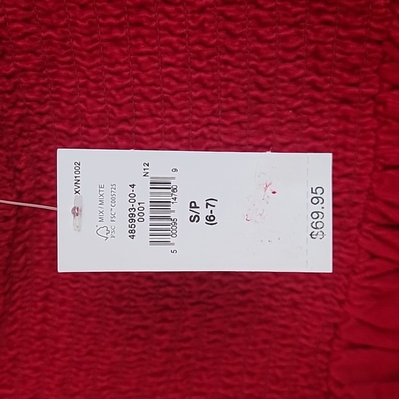 Gap Kids red smocked holiday dress. Fine wale corduroy, - Picture 3 of 8